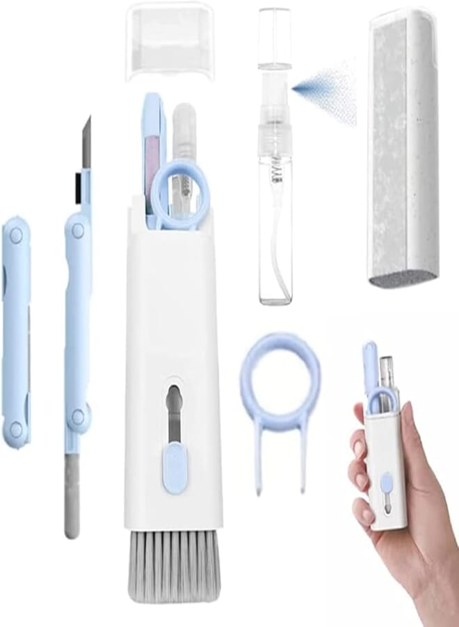 YARDHOBI 7-in-1 Keyboard Cleaner, Yardhobi Earphone Cleaner with KeyCaps Puller Portable Multifunctional Cleaning Tool for PC, Monitor, Earbud, Cell Phone, Laptop, Computer, Bluetooth Earphones